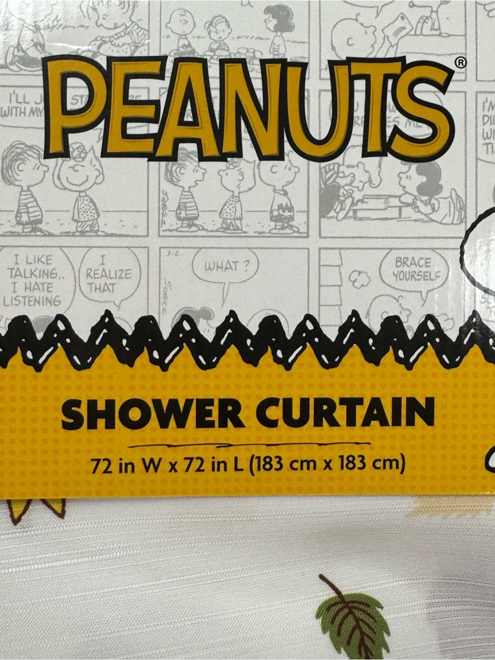 Peanuts Snoopy Fall Fabric Shower Curtain